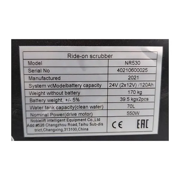 Fregadora Industrial con Conductor Subido 530mm Diam. Cepillo