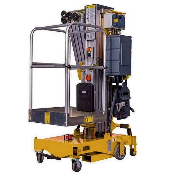 Plataforma Elevadora mástil vertical 12m-120kg (batería)
