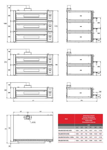 Horno modular VALIDO EVO para pizzería