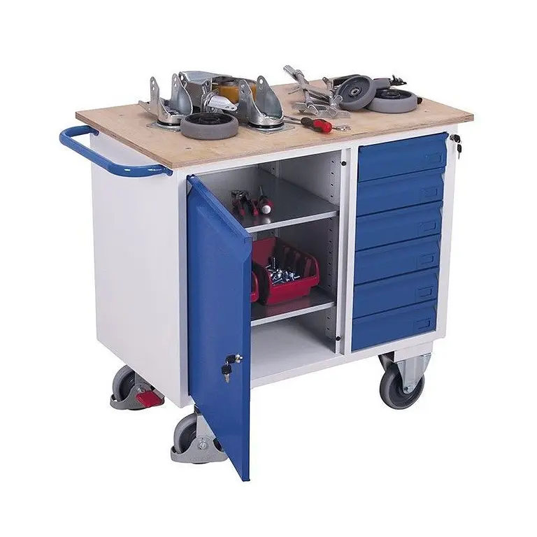 Cart tools with 6 drawers and wheels
