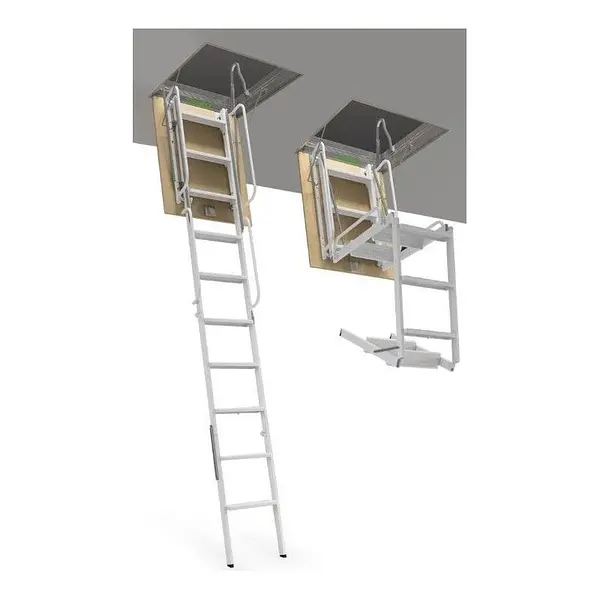 Escalera Escamoteable en 4 tramos de acero pintado