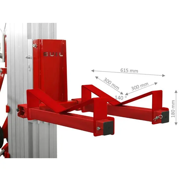 Adaptador curvo para brazo elevador