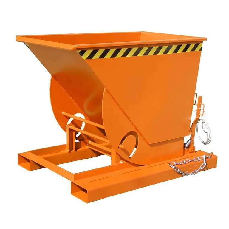 Contenedor basculante, pintado, Amarillo naranja