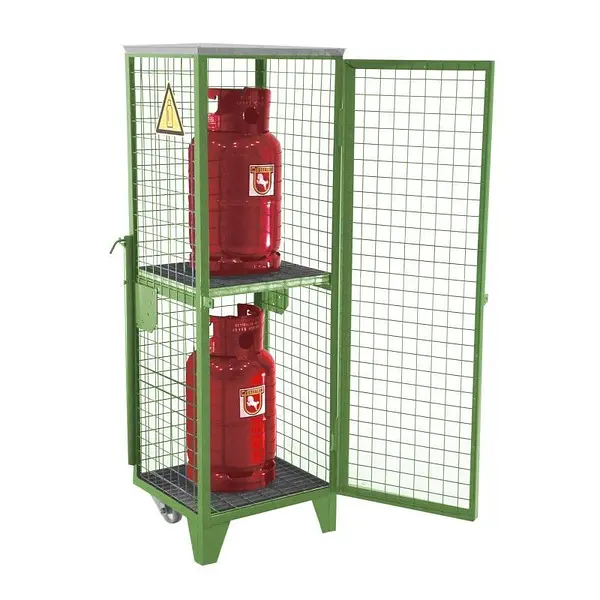 Kit de almacenamiento de cilindros de gas pintado verde reseda