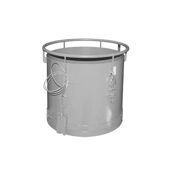 Contenedor cilíndrico, pintado, gris ratón