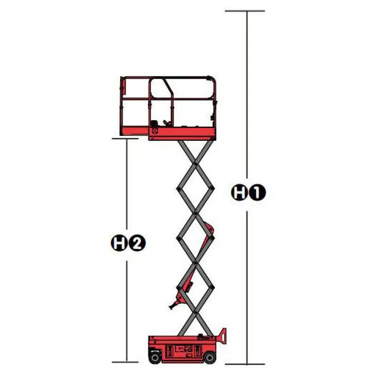 Plataforma Elevadora de Tijera eléctrica de 8m de trabajo - 230kg