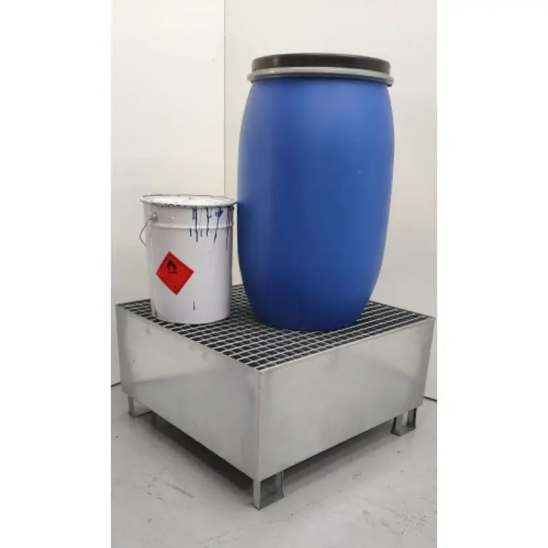 Manupack galvanized spill containment tray for 1 drum 220l 300 kg
