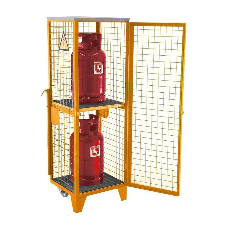 Gas bottle storage kit painted yellow orange