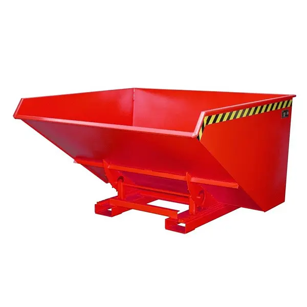 Contenedor basculante, pintado, Rojo fuego