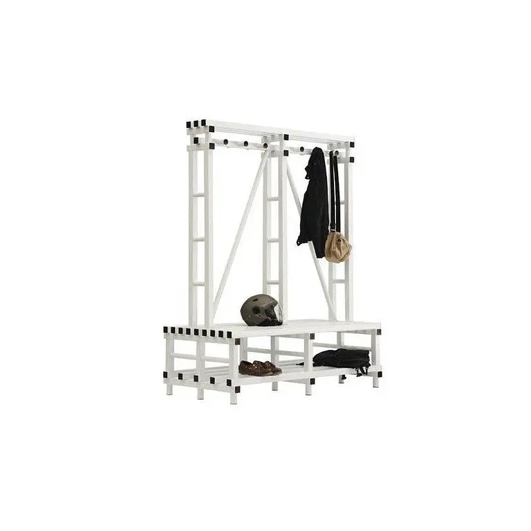 Double bank with PVC hanger and shelf for dresses