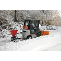 Red fire spreader for salt and sand