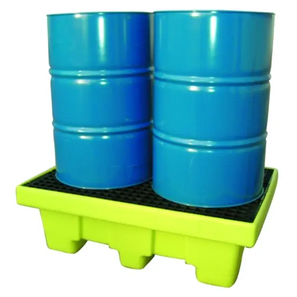 Bañera de contención de derrames de polietileno para 2 barriles 220L 390mm