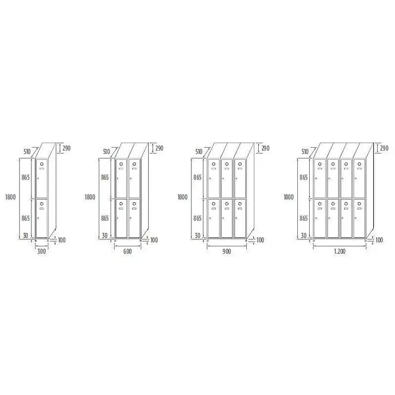Stainless steel 2-door lockers