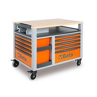 Cajonera con mesa de trabajo de 10 cajones