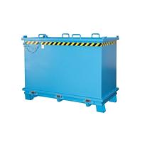 Contenedor con base abatible, pintado, azul claro