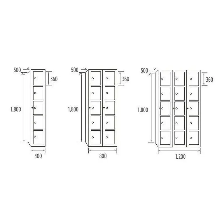 Locker metálico de 5 puertas