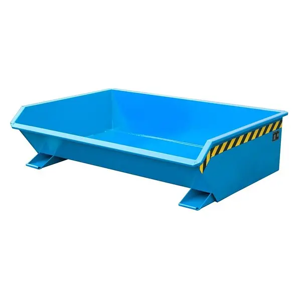 Mini contenedor basculante, pintado, azul claro