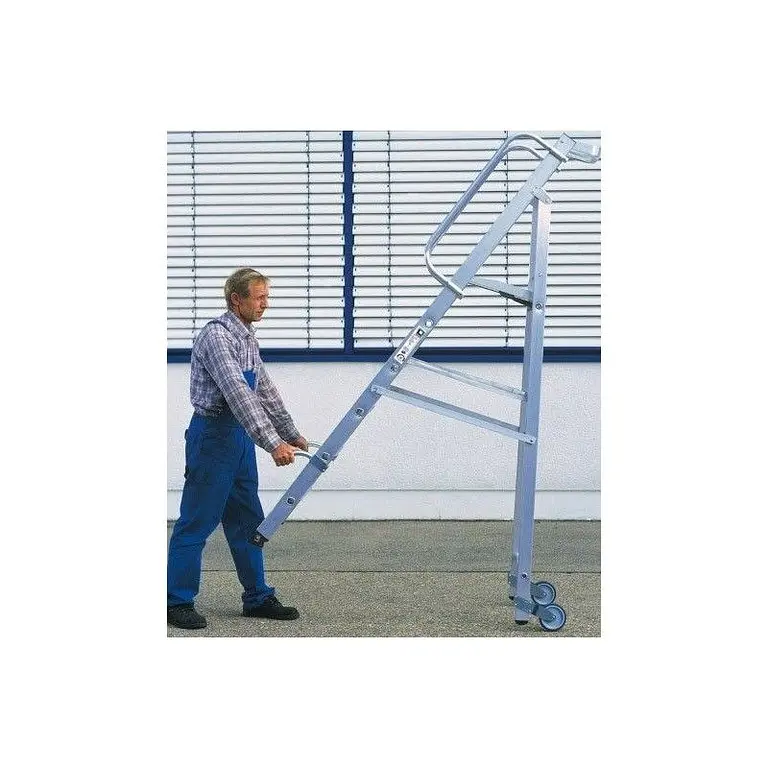 Ladder scissors with wheeled platform