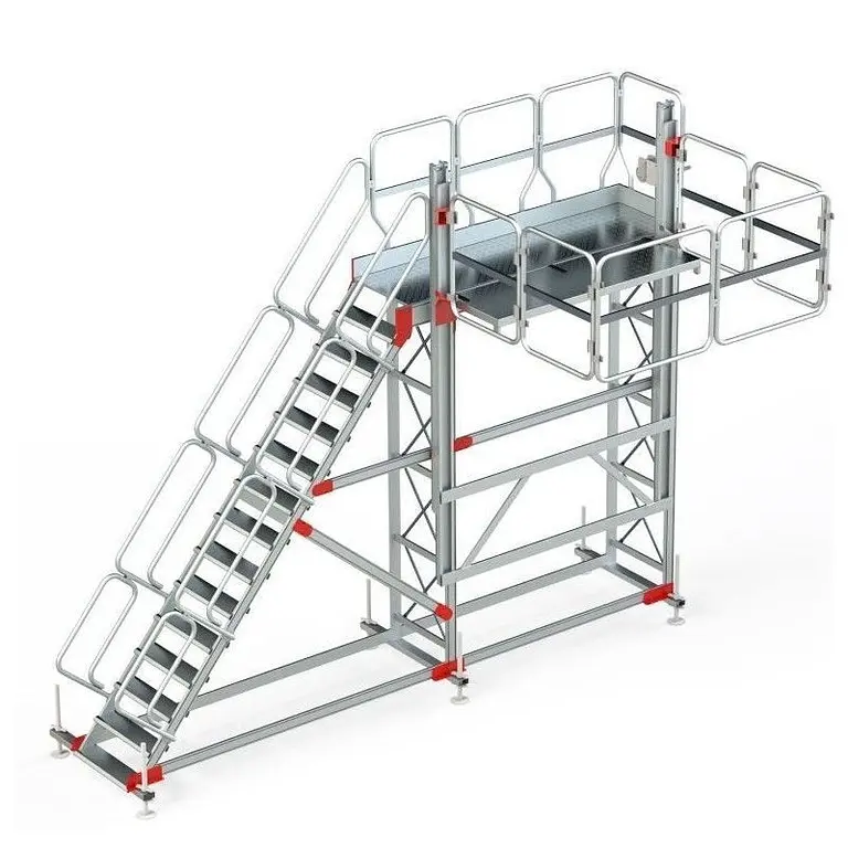 Plataforma con barandilla ajustable