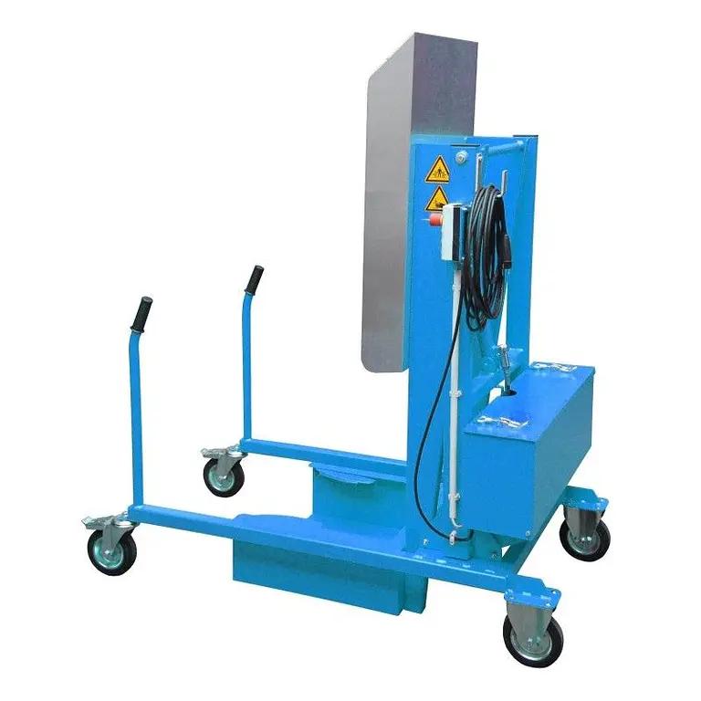Basting station for garbage containers, painted, light blue