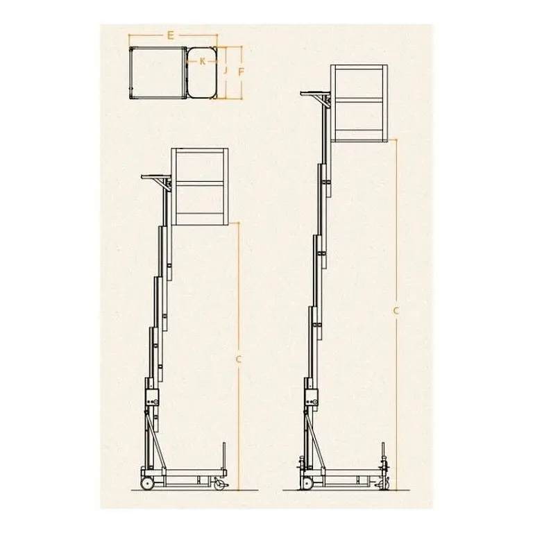 Plataforma Elevadora Manual 200kg a 5,25m Elevación