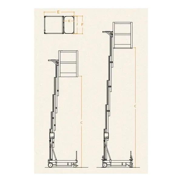 Plataforma Elevadora Manual 200kg a 5,25m Elevación