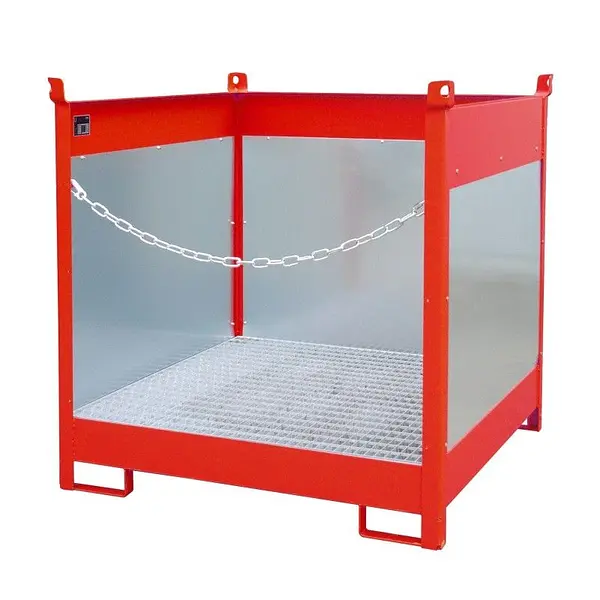 Pill stacking pallet, painted, red fire