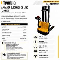 Electric stacker 1200kg at 3000mm Lithium 24V / 60AH