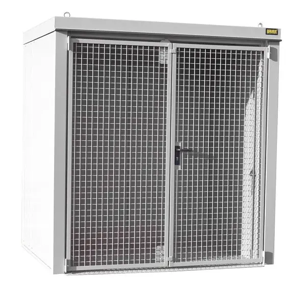 Gas cylinder storage container painted fire resistant