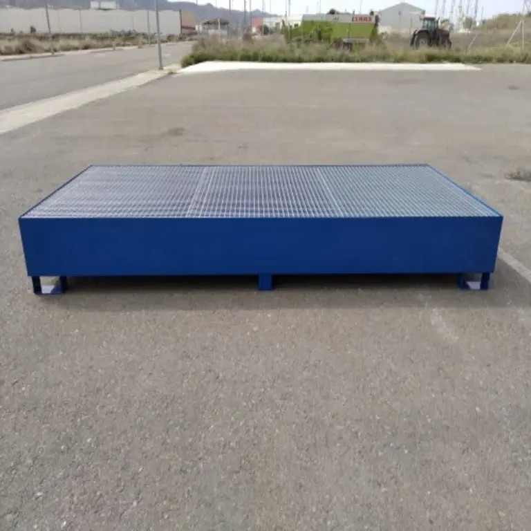 Manupack 1200L painted steel 3-tank in-line spill containment tray