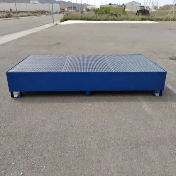 Manupack 1200L painted steel 3-tank in-line spill containment tray