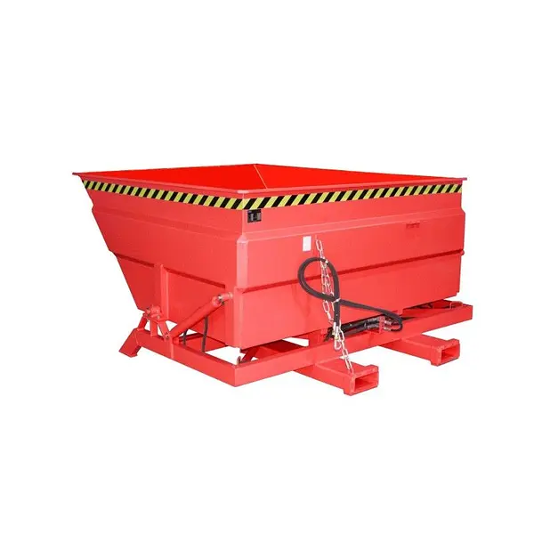Contenedor basculante, pintado, Rojo fuego