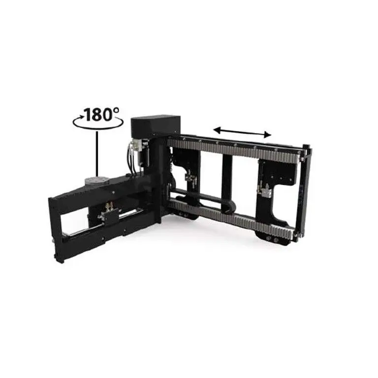 FEM2 FEM3 trilateral attachment for lateral charge forklift
