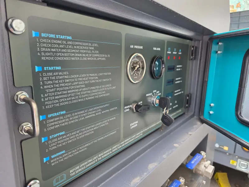 Compresor de aire rotativo de tornillo diesel Isuzu 275 CFM