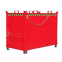 Contenedor con base Drop Away, pintado, Rojo fuego