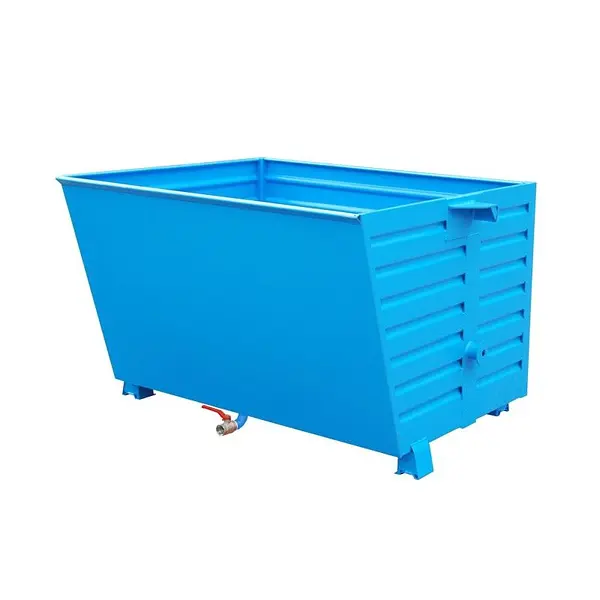Volquete apilable de virutas, pintado, azul claro