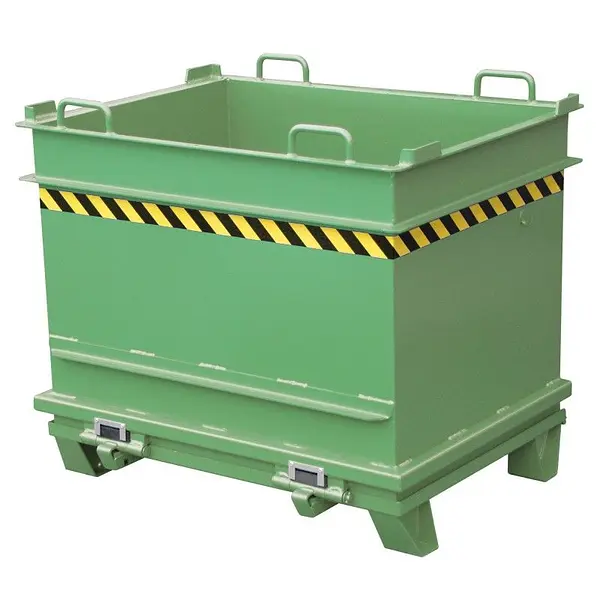 Contenedor de materiales de construcción pintado verde Reseda