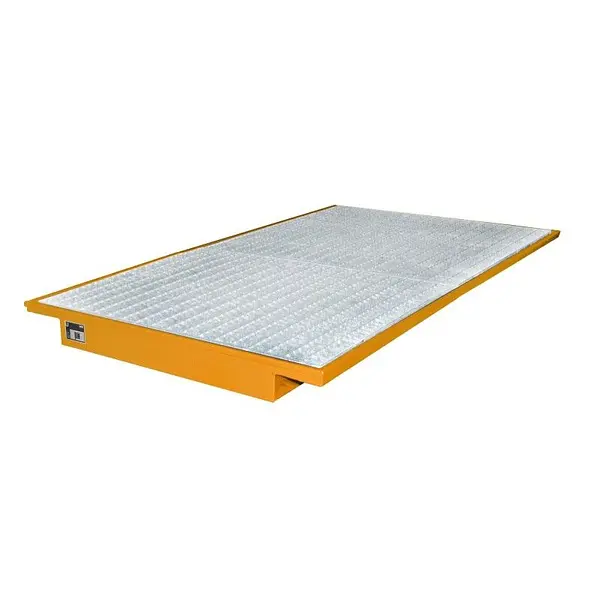 Fregadero suspendido pintado de naranja amarillo