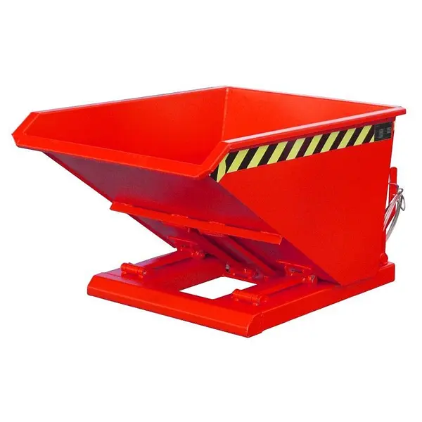 Contenedor basculante, pintado, Rojo fuego