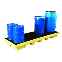 Manupack 300L polyethylene spill containment tray for 4 drums in line