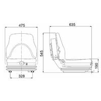Asiento Tec con cinturón para carretilla elevadora