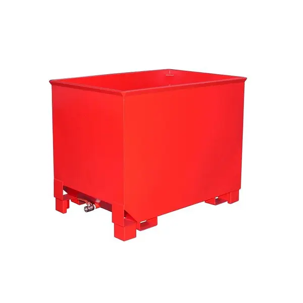 Cubo de virutas, pintado, Rojo fuego