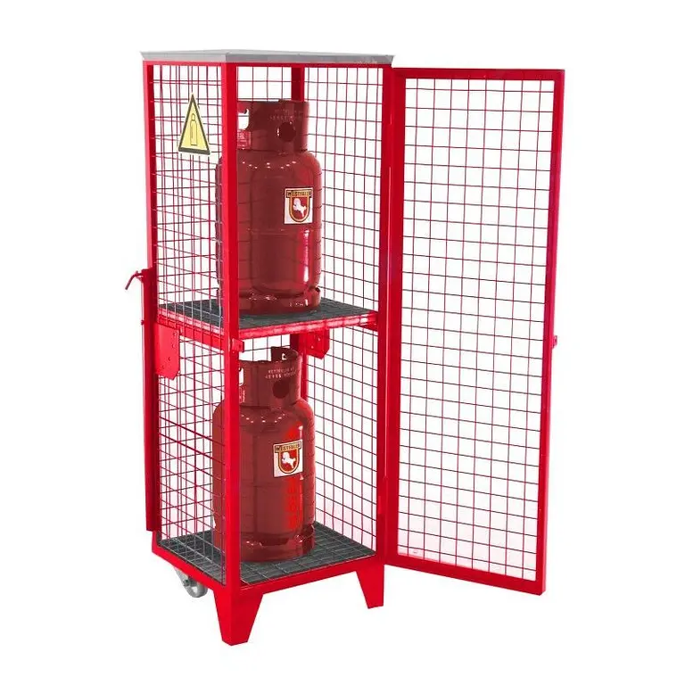 Gas bottle storage kit painted fire red