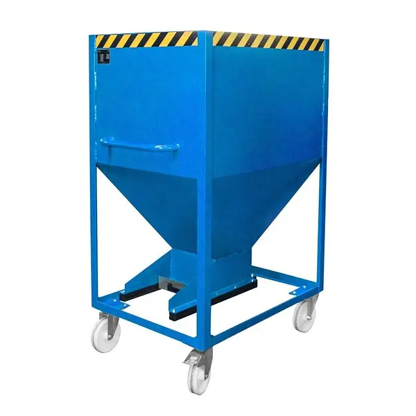 Contenedor silo pintado azul claro
