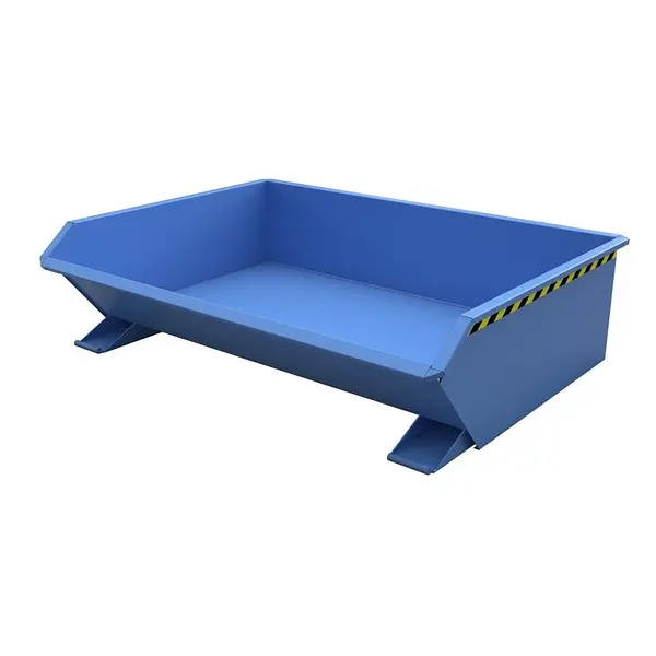 Mini contenedor basculante, pintado, azul claro