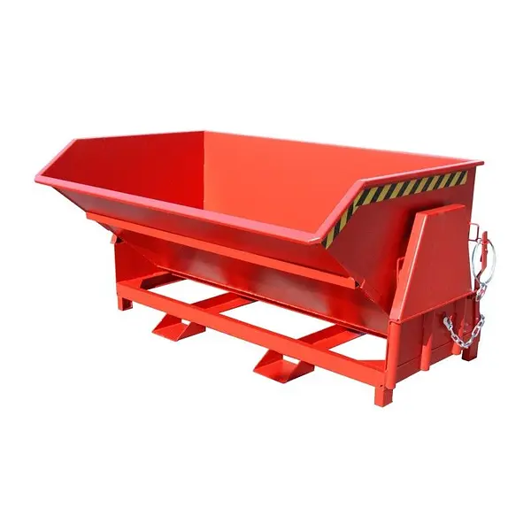 Contenedor basculante, pintado, Rojo fuego