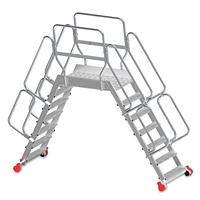 Ladder Crossbridge aluminum staircase with anti-slip platform