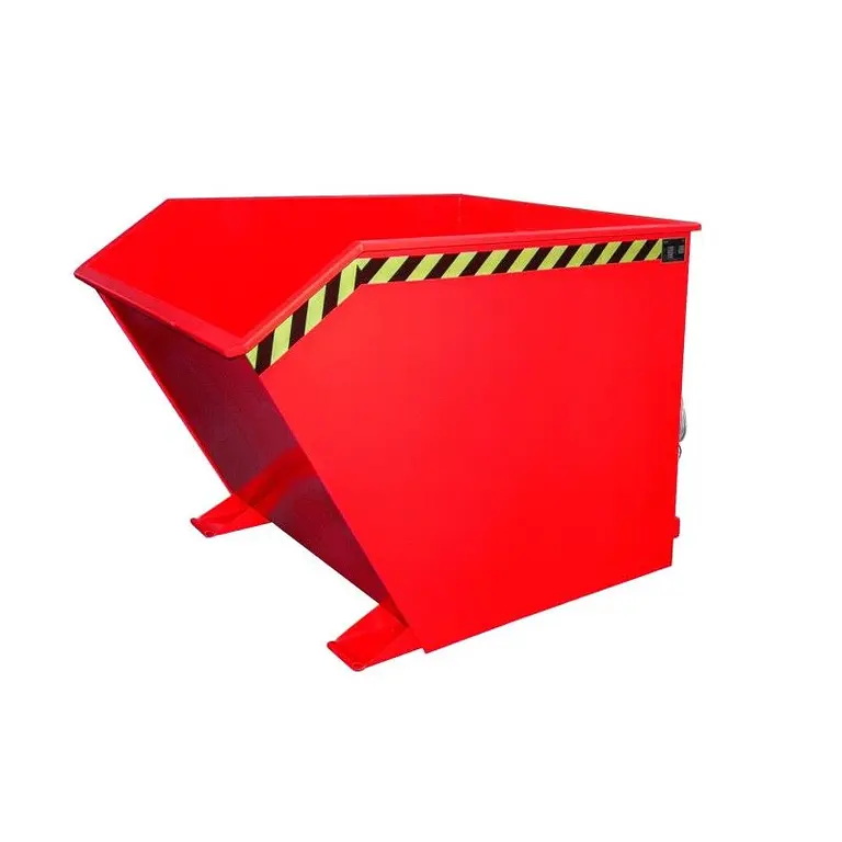 Contenedor basculante, pintado, Rojo fuego