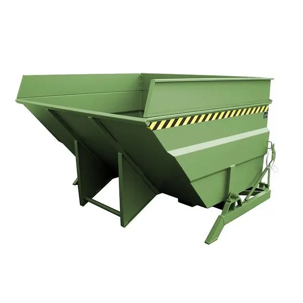 Contenedor de gran volumen verde seda con pivote lateral