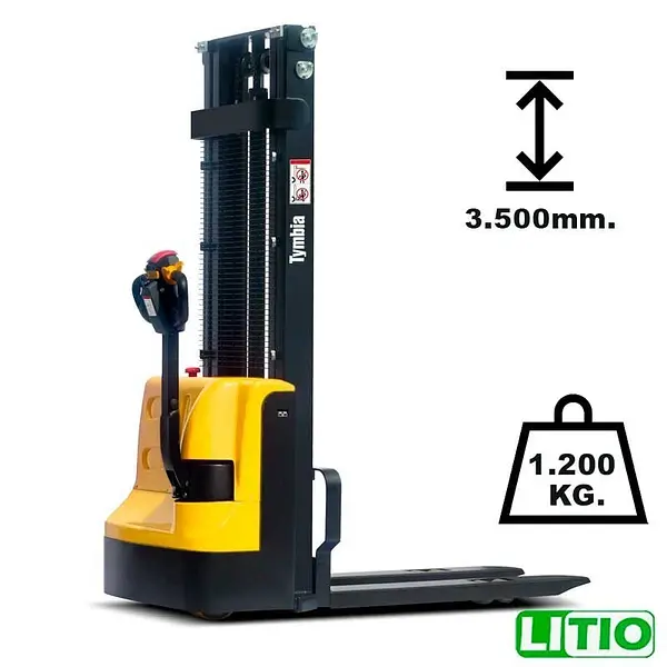 Electric stacker 1200kg with 24V lithium battery